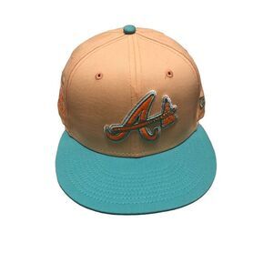 New Era Atlanta Braves Peaches 59FIFTY Fitted Hat Cap Size 7 1/2